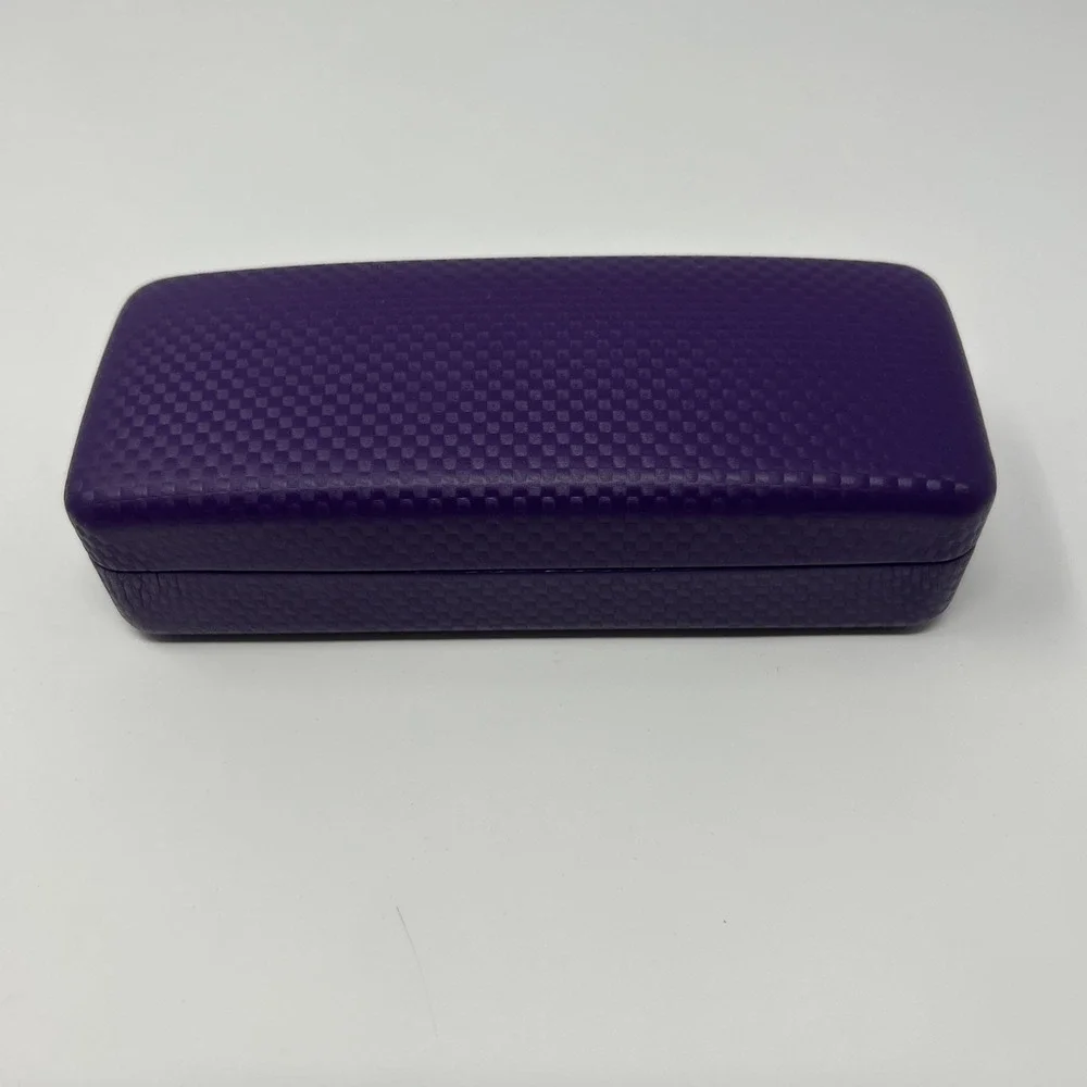 NEW Alain Mikli Hard Shell Eyeglass Case Carbon Fiber-Like Texture W/ Box Purple